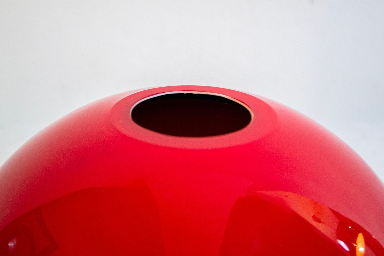 Hand Blown Red And White Glass Vase By Walter Gropius For Rosenthal, 1969 photo for sale