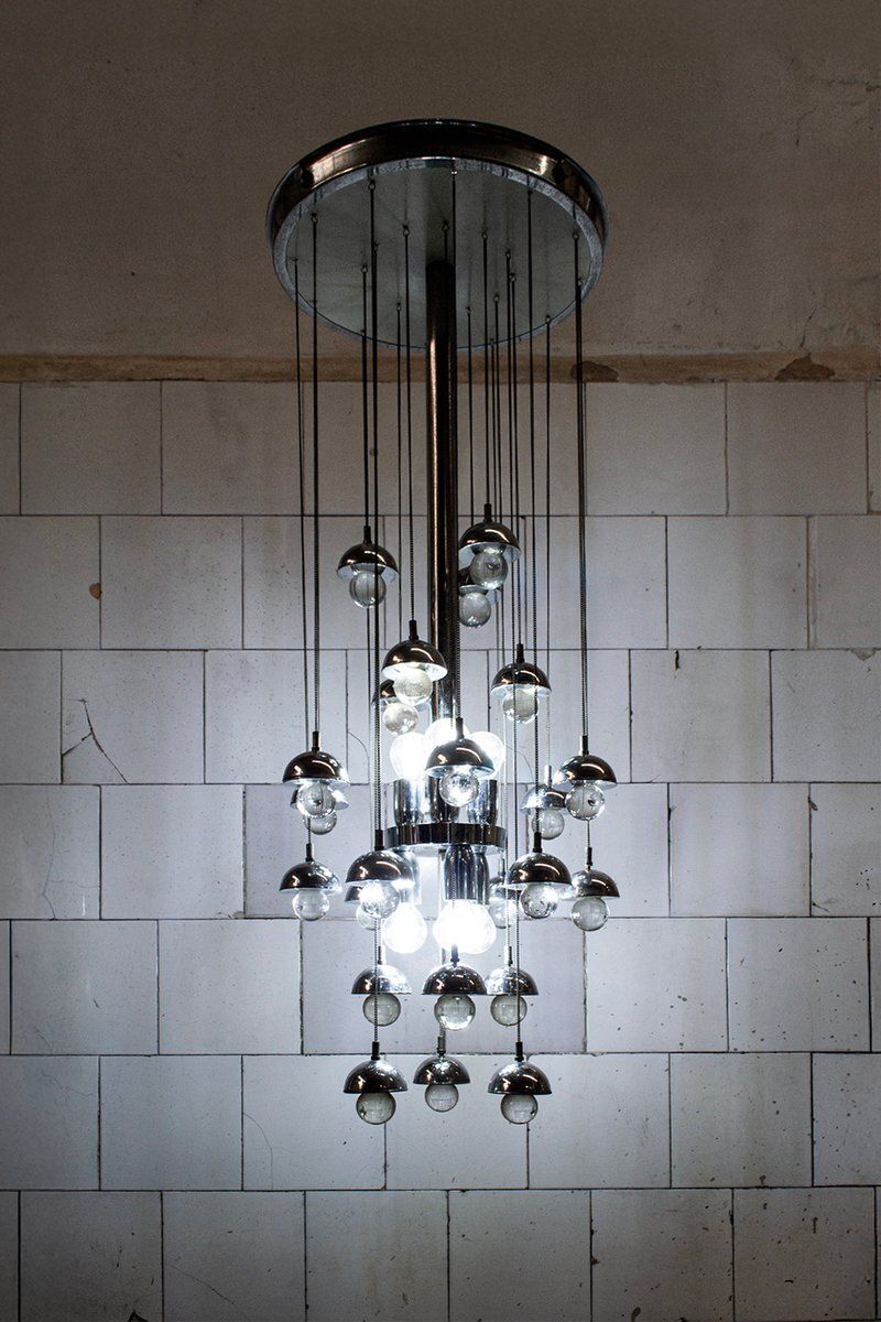 Vintage Italiaanse Space Age Plafondlamp, Ca. Jaren 1960 photo for sale