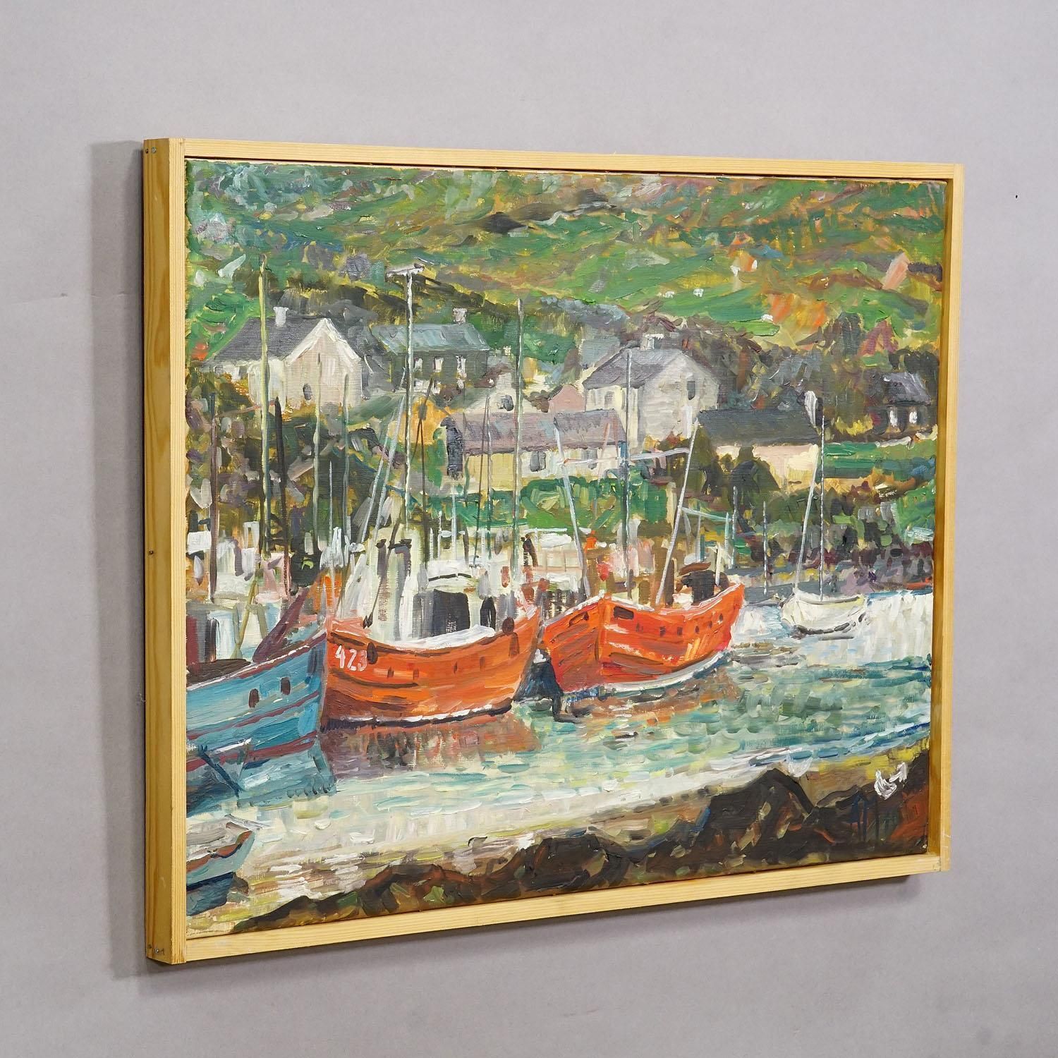 Alexander Michael Oil Painting –  Fishing Boats In Ireland, 1976 photo Art