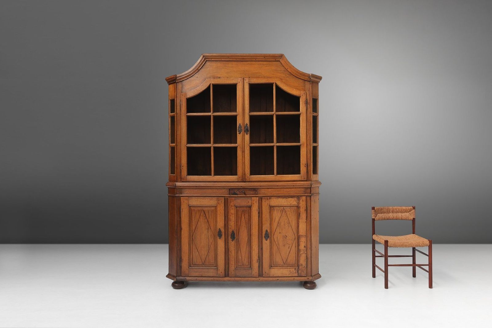 Vitrine Cabinet In Oak With Glass Windows, Germany, Early 18th Century photo furniture