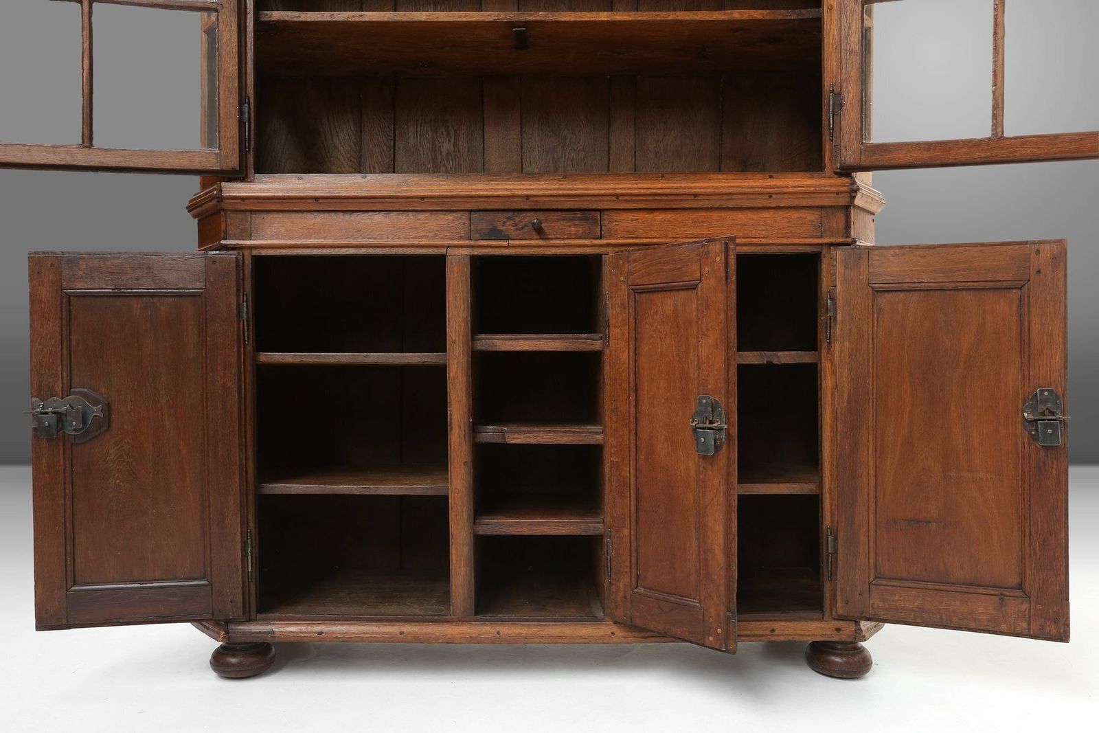Vitrine Cabinet In Oak With Glass Windows, Germany, Early 18th Century photo Furniture