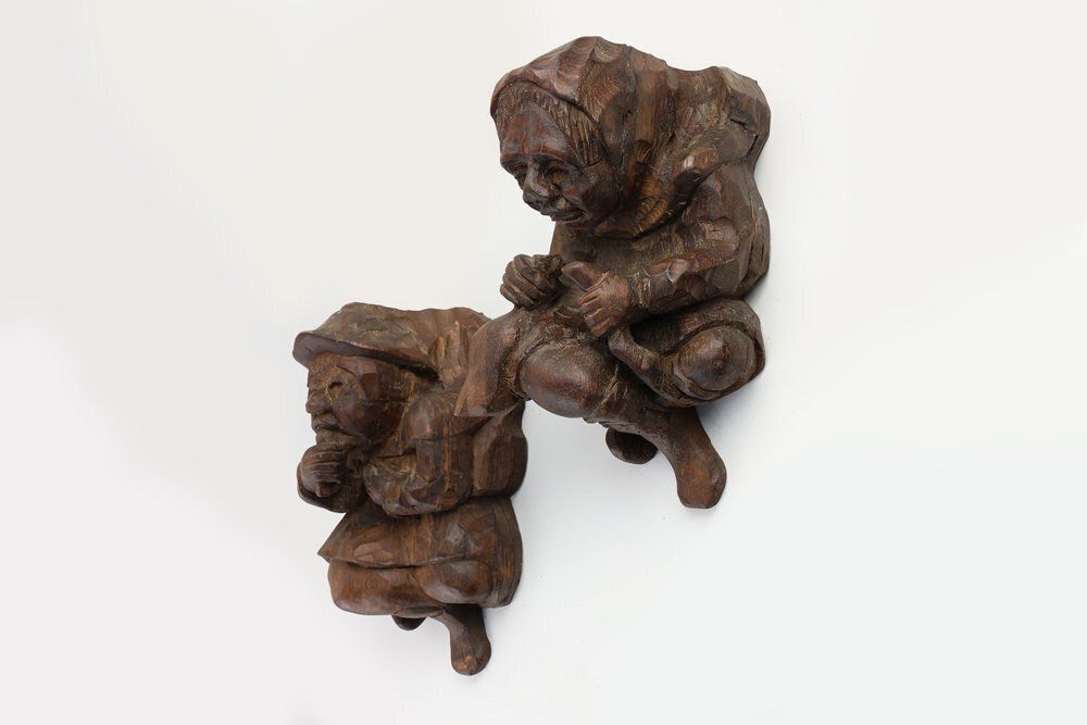 photo furniture Hand Carved Oak Wall Figure Of A Woman, France, 1850s