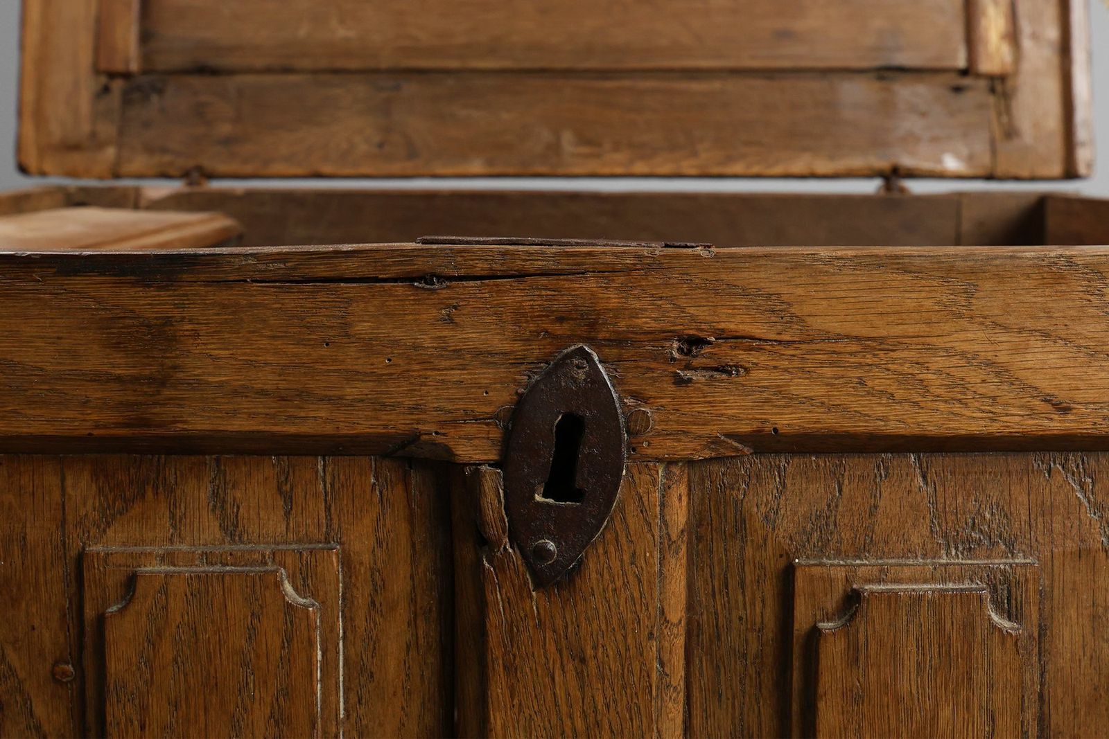 photo buy Rustic Oak Paneled Trunk Or Chest, France, 18th Century