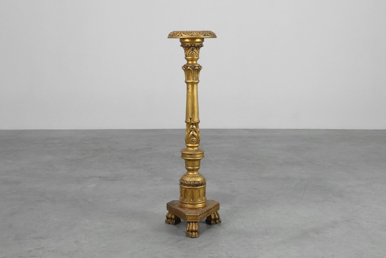 19th Century Giltwood Pedestals With Plaster Decoration, France, Set Of 2 photo 3105.0