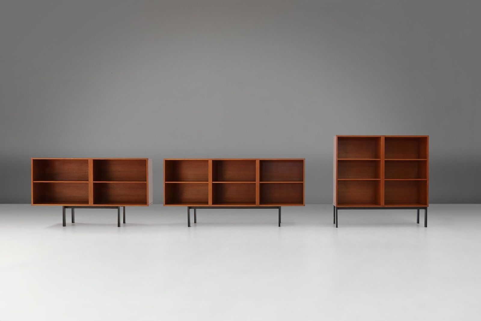 Mid‑Century Teak Cabinets, Belgium, 1960s, Set Of 3