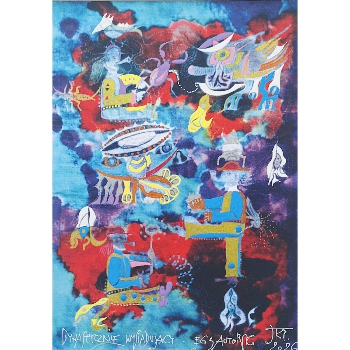 Jan Kanty Pawluśkiewiczsitting Dynastically   Vibrant Contemporary Mixed Media Print, Colorful Artwork2026 photo for sale