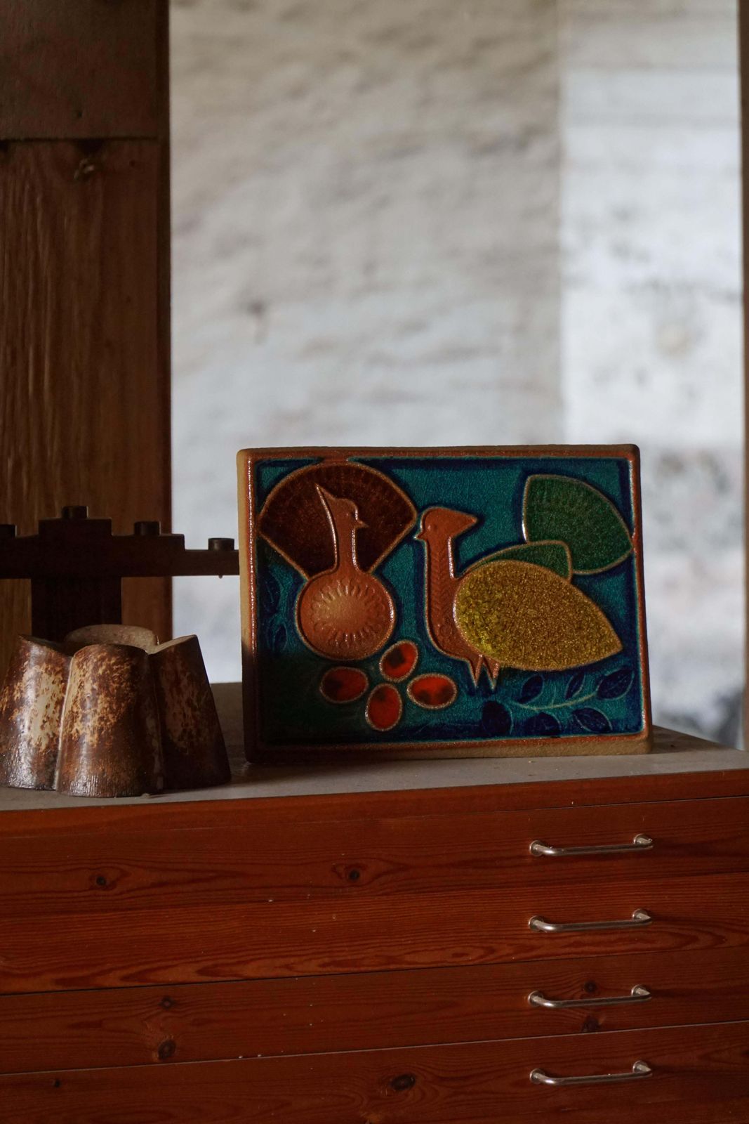 photo for sale Mid 20th Century, Decorative Danish Ceramic Relief, Søholm, 1960s