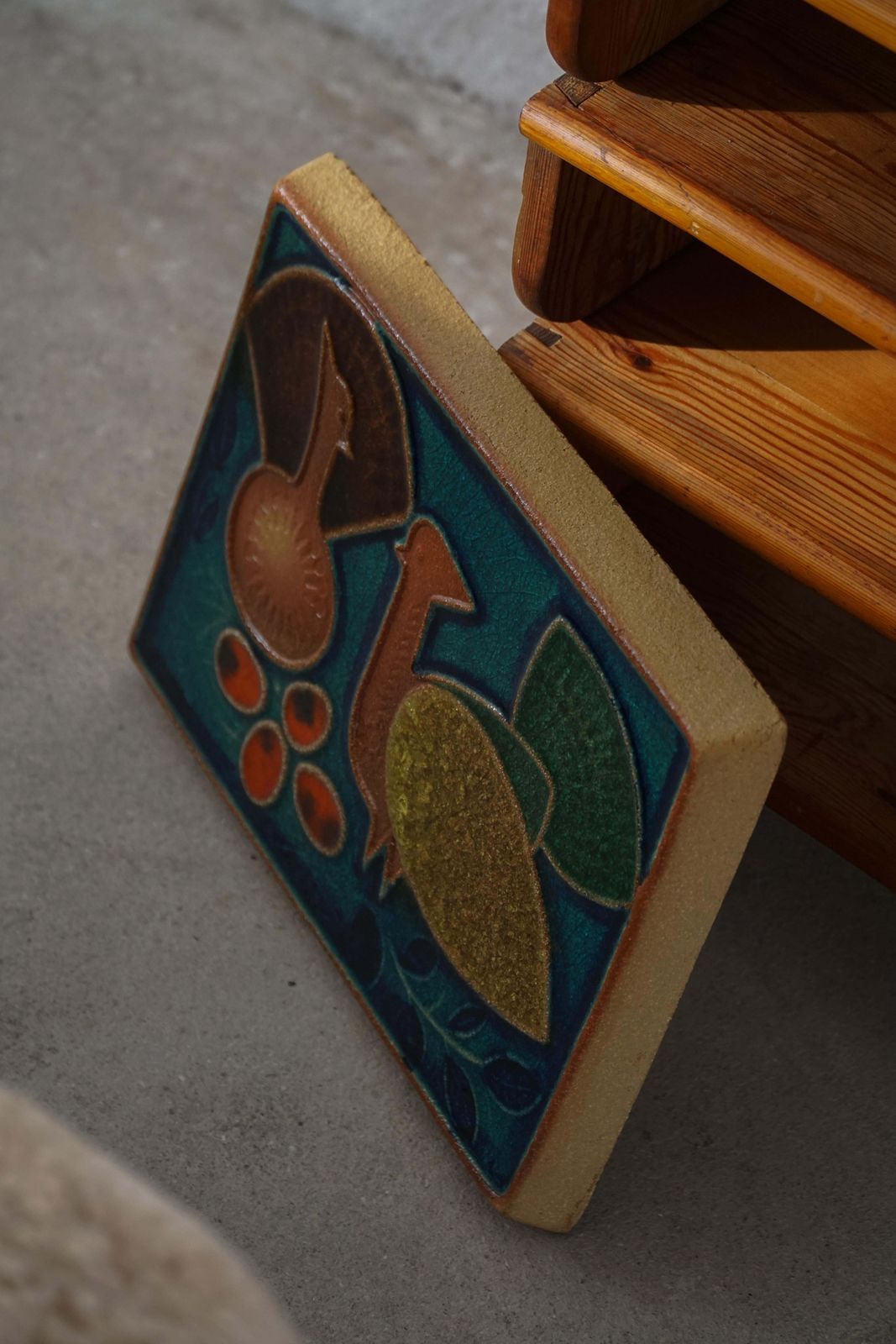Art Mid 20th Century, Decorative Danish Ceramic Relief, Søholm, 1960s photo