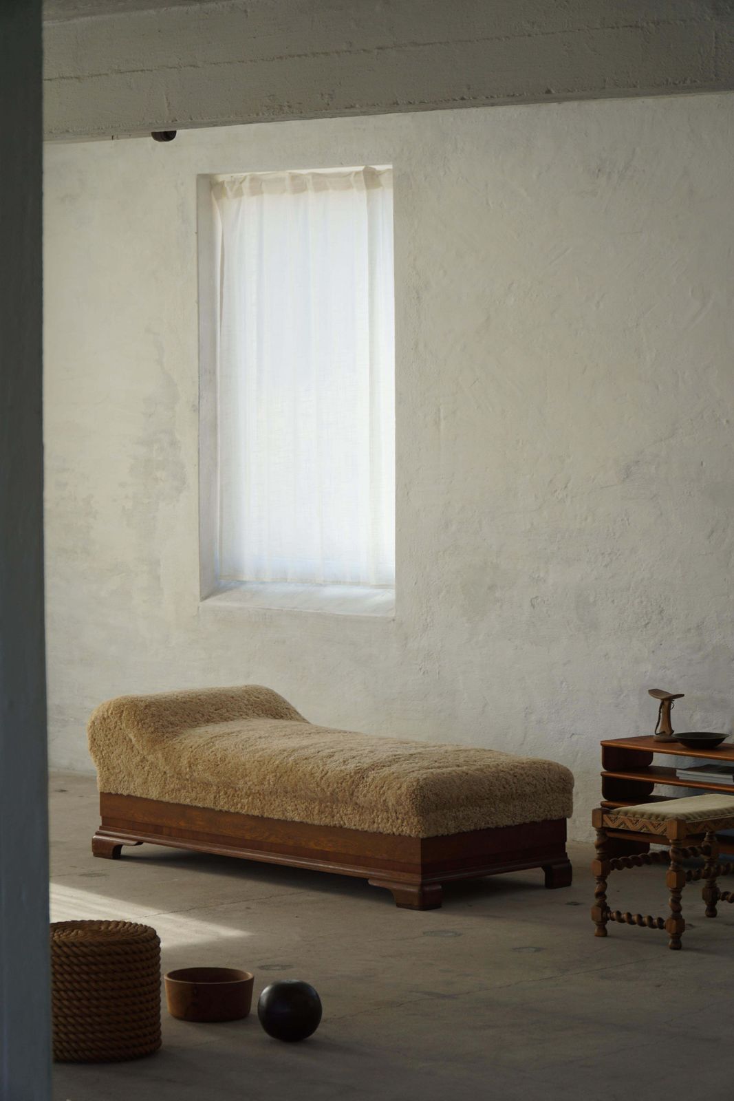 Art Deco, Daybed Reupholstered In Lambswool, Danish Cabinetmaker, 1930s photo furniture