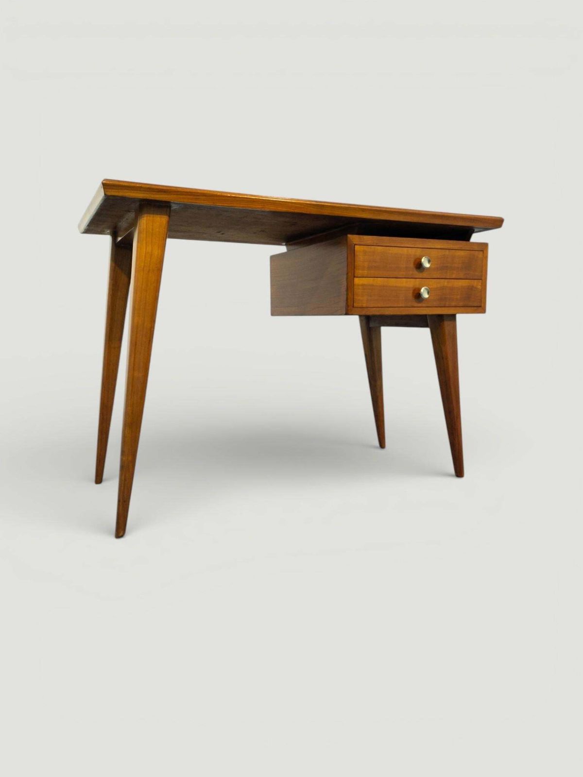 Italian Midcentury Desk And Chair With Suspended Bookcase Giò Ponti Style photo for sale