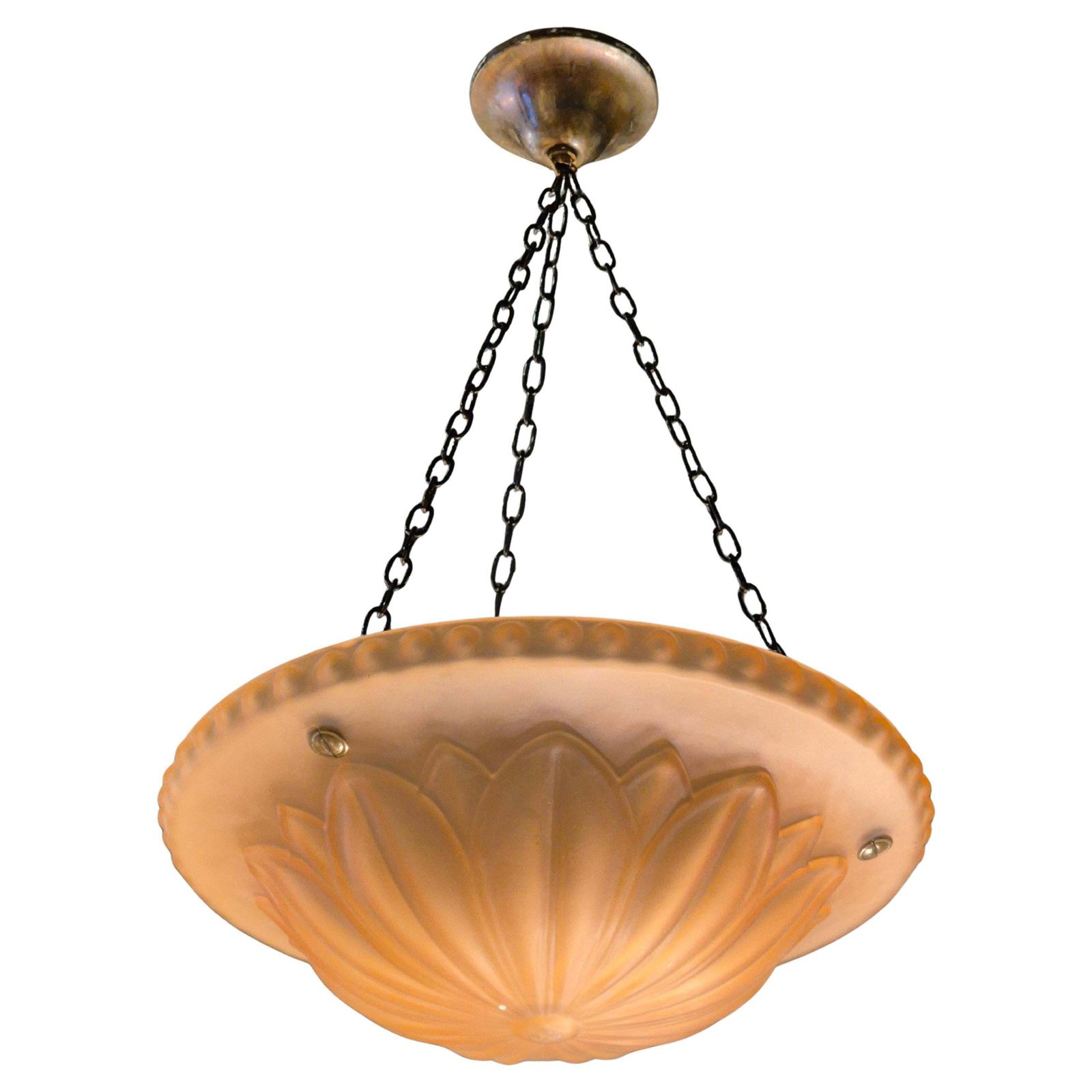 Swedish Grace Classic Pendant, Model "10073" Havanna Glass By Böhlmarks 1920/30s