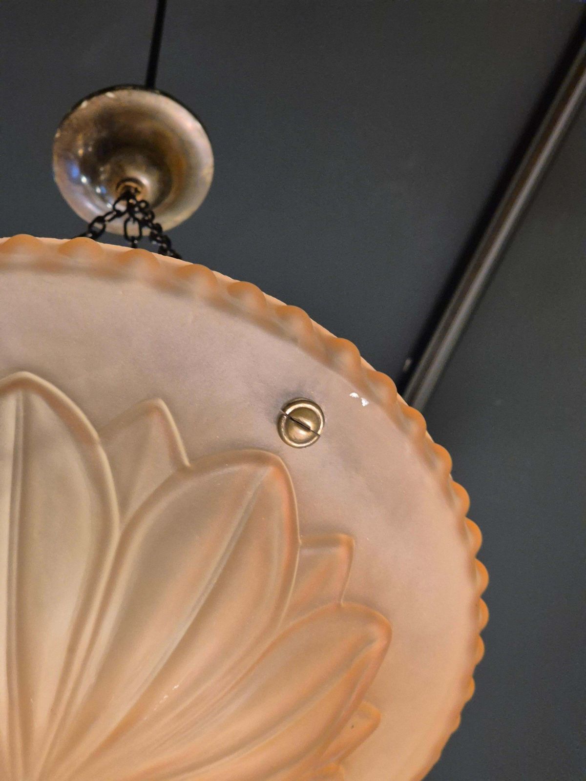 Swedish Grace Classic Pendant, Model "10073" Havanna Glass By Böhlmarks 1920/30s photo vinterior