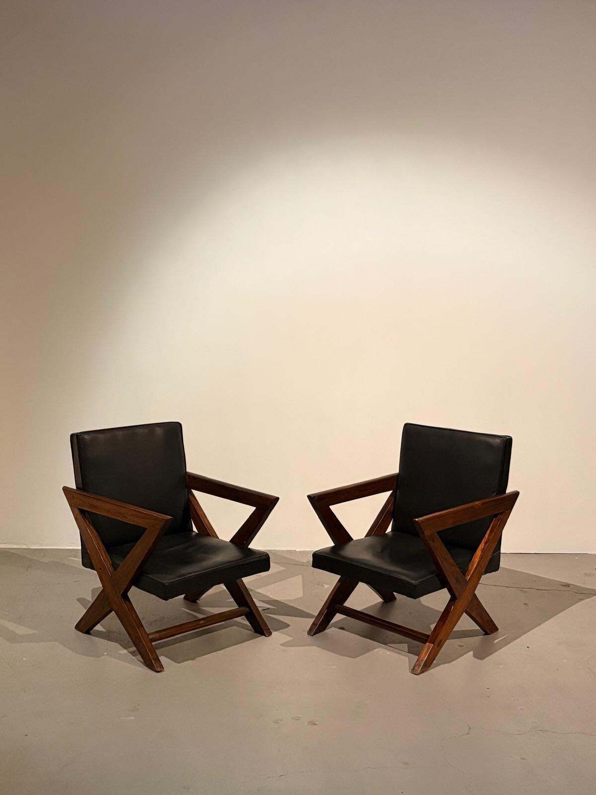 Pierre Jeanneret, Original Armchairs Si 49 A, Mid Century Modern photo furniture