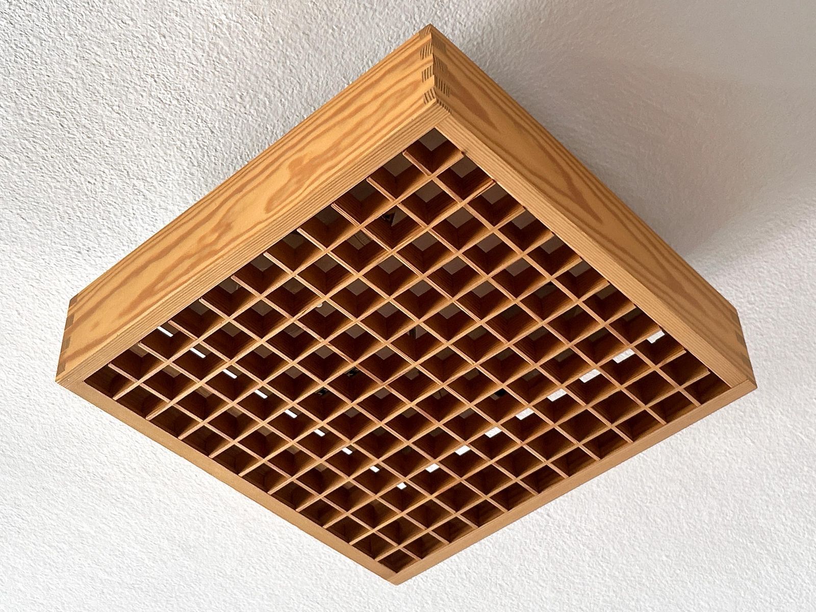 Lighting Elegant Mid Century Modern Pine Wood Flush Mount Or Ceiling Lamp Sweden 1970s photo
