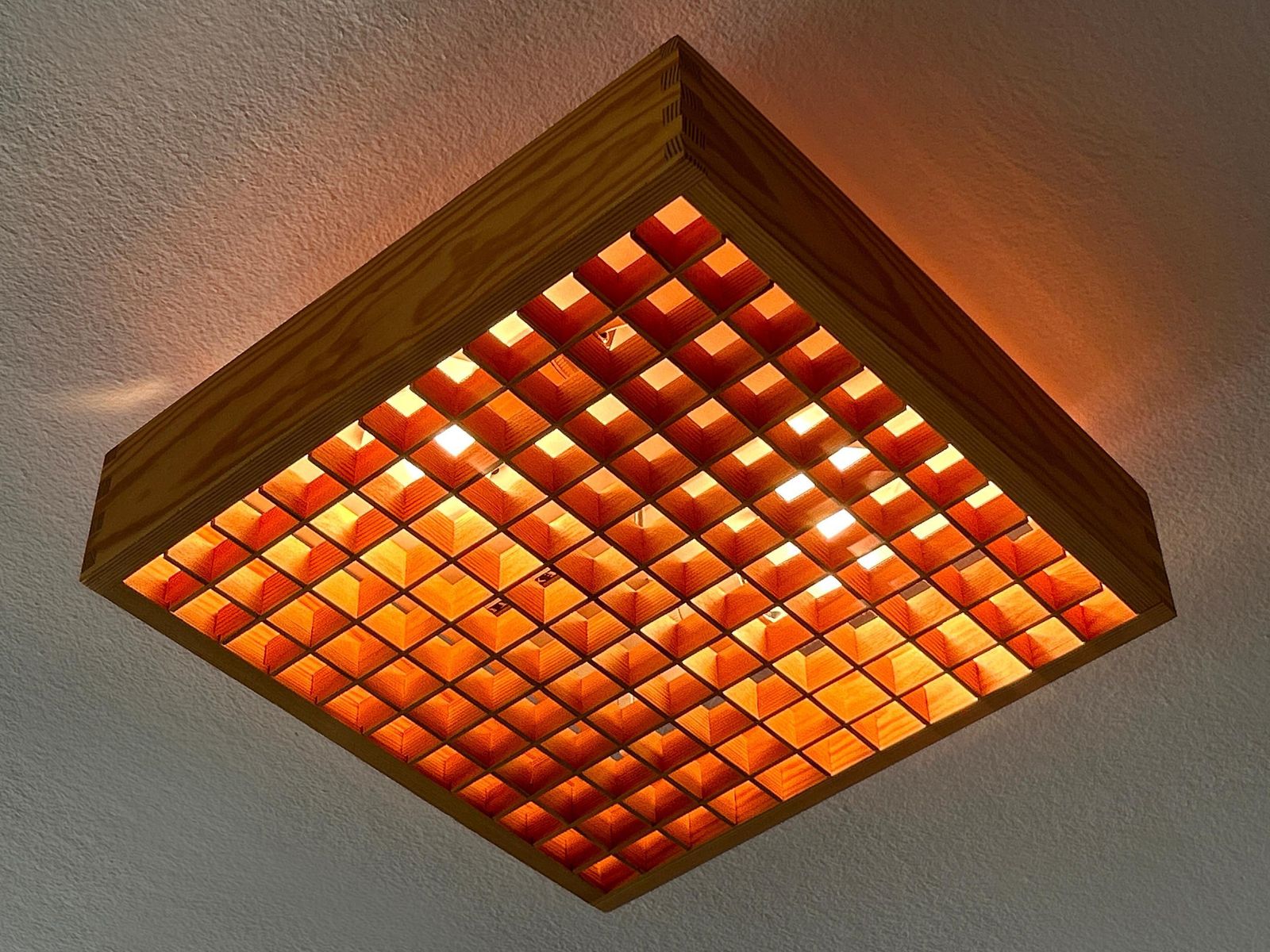 photo buy Elegant Mid Century Modern Pine Wood Flush Mount Or Ceiling Lamp Sweden 1970s
