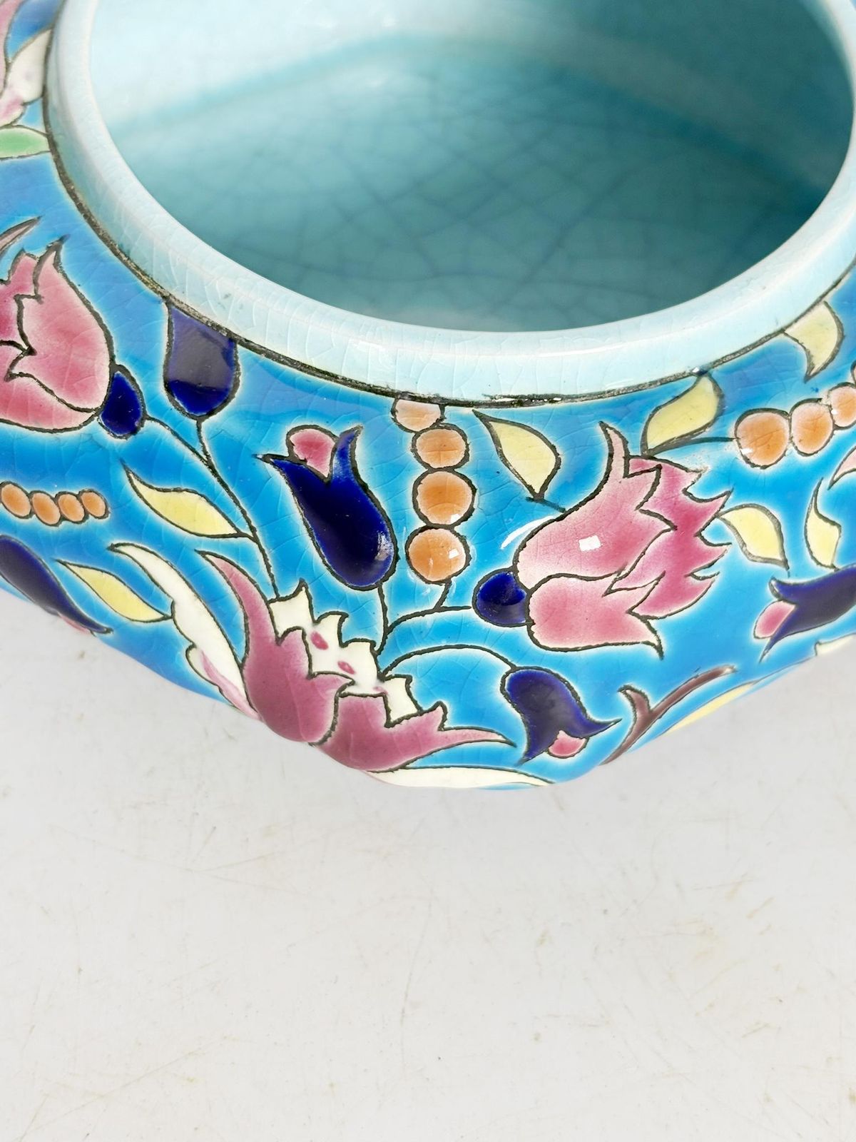 Longwy Trinket Tray In Crackle Glass, France, Art Deco, 1940 photo 485.0