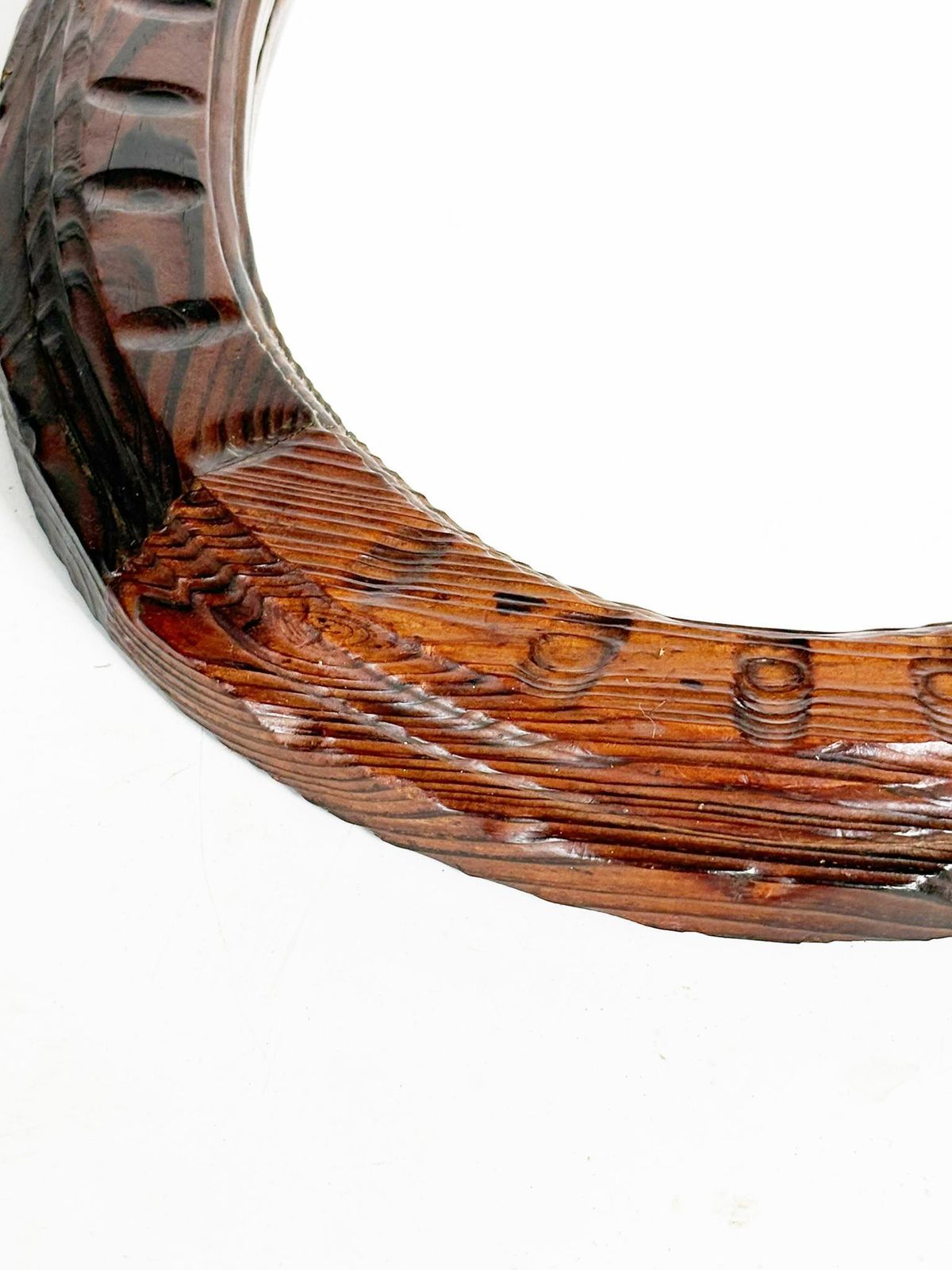 photo furniture Wooden Chalet Mirror, Dark Brown, France, 1960