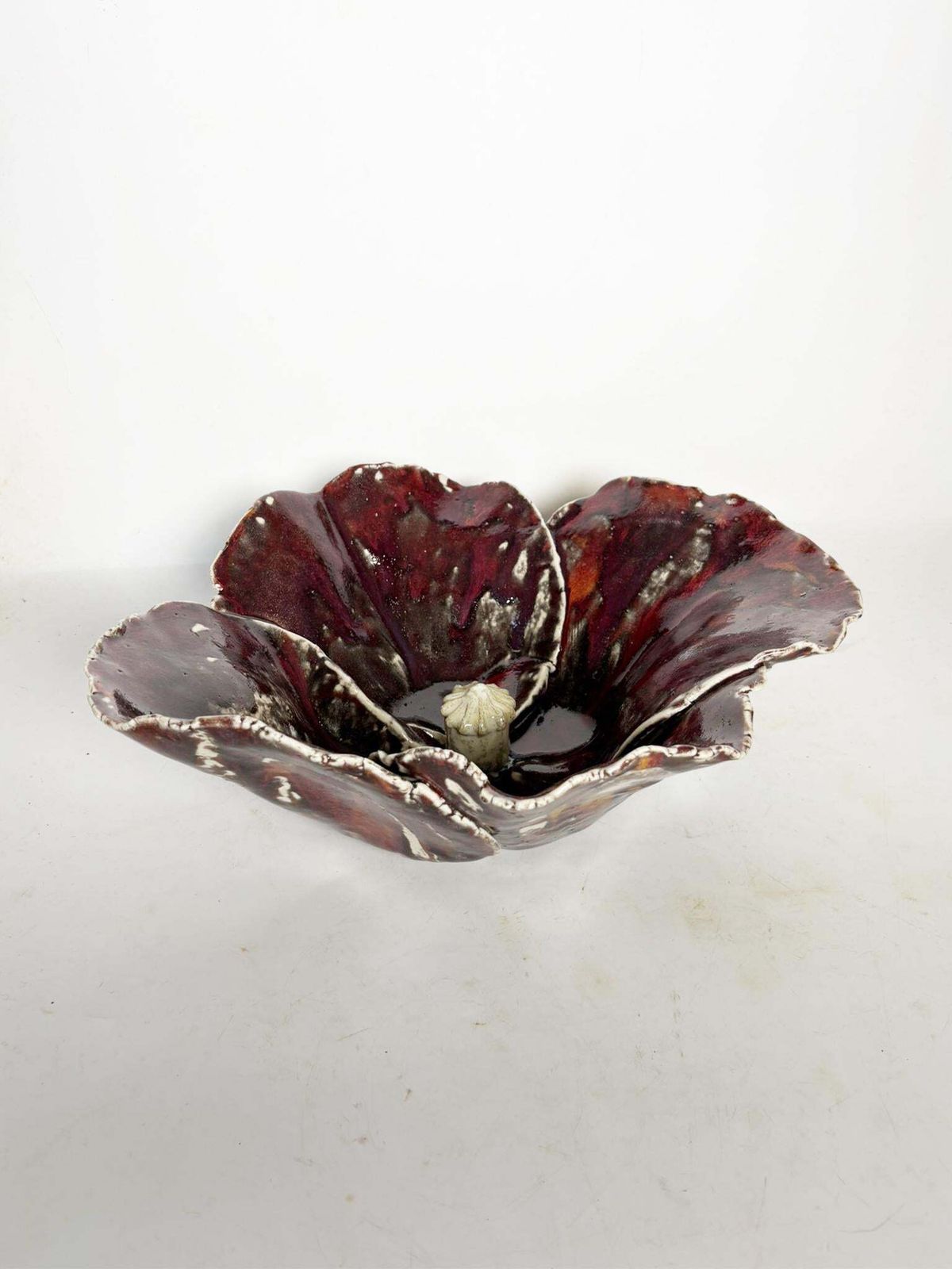 Red Pottery Vase In The Shape Of A Cauliflower, France, 1970 photo furniture