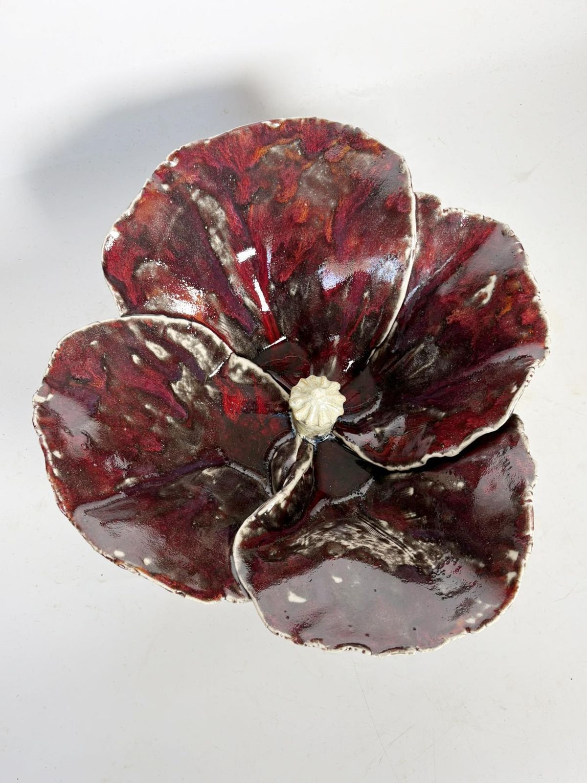 Red Pottery Vase In The Shape Of A Cauliflower, France, 1970 photo Home Decor