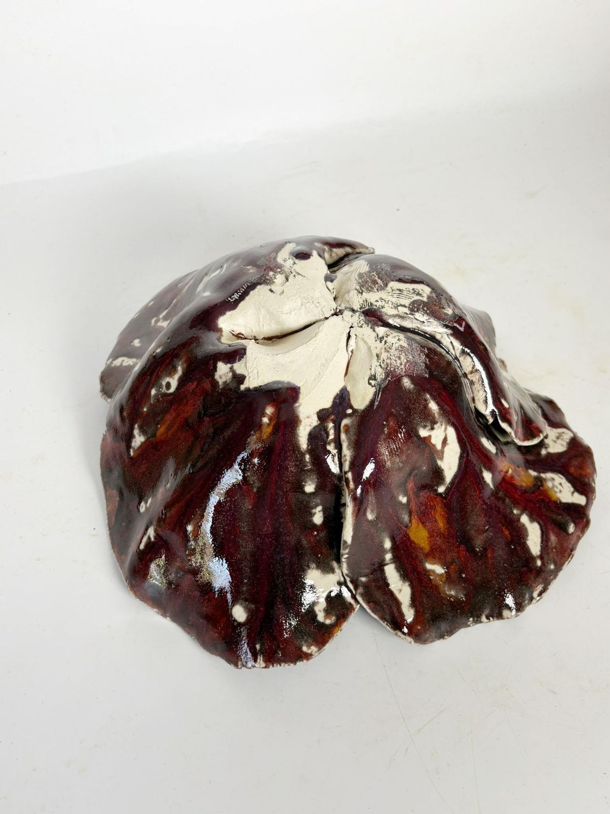 Red Pottery Vase In The Shape Of A Cauliflower, France, 1970 photo buy
