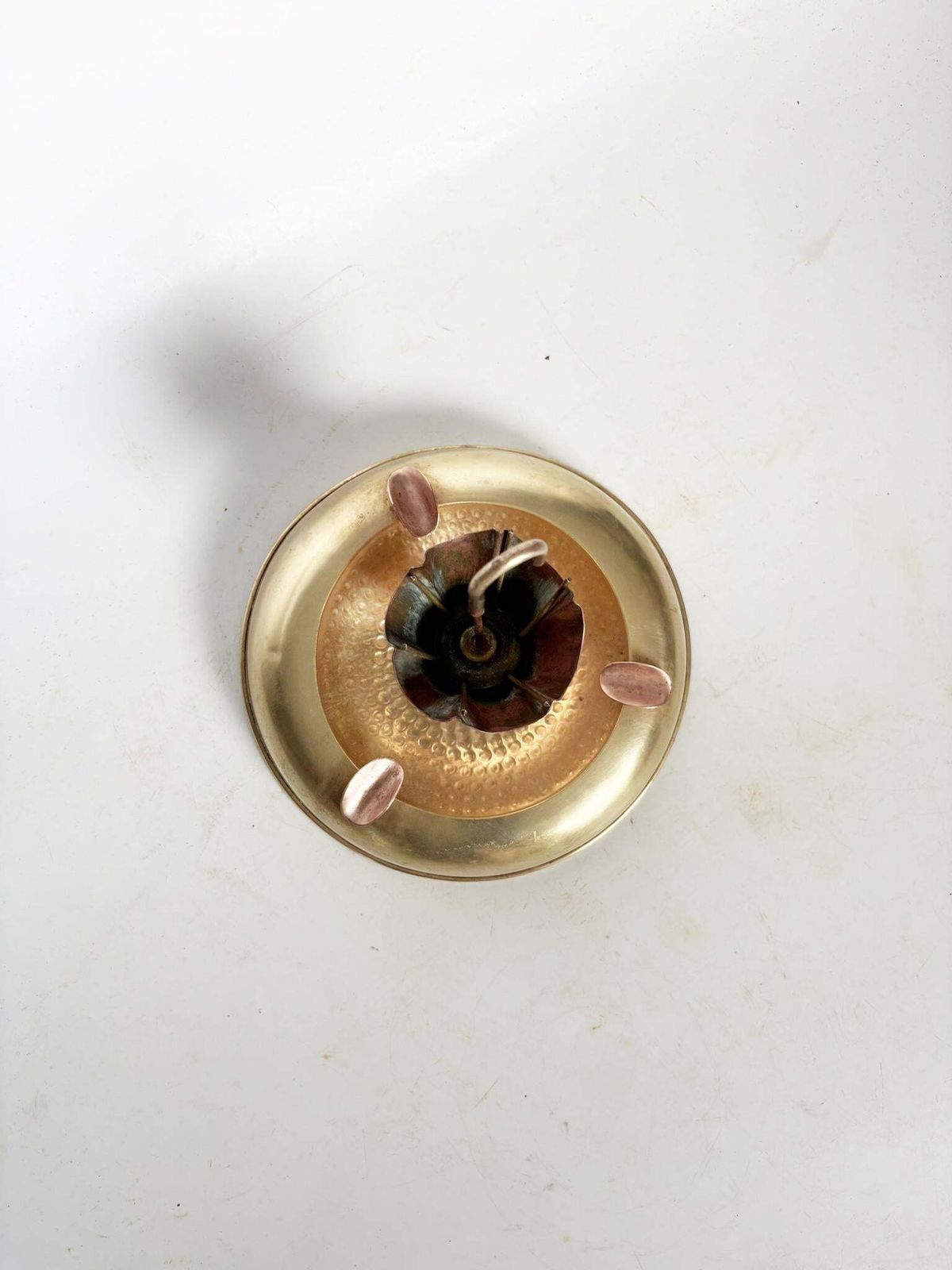 Umbrella Shaped Ashtray In Brass And Copper, France, 1960 photo Home Decor