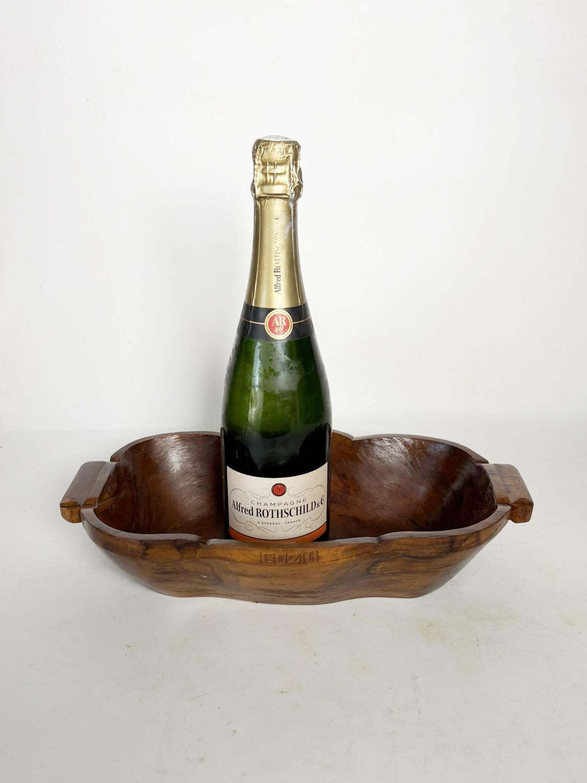 Wooden Fruit Basket, Beautiful Antique Patina, France, 1960 photo Home Decor