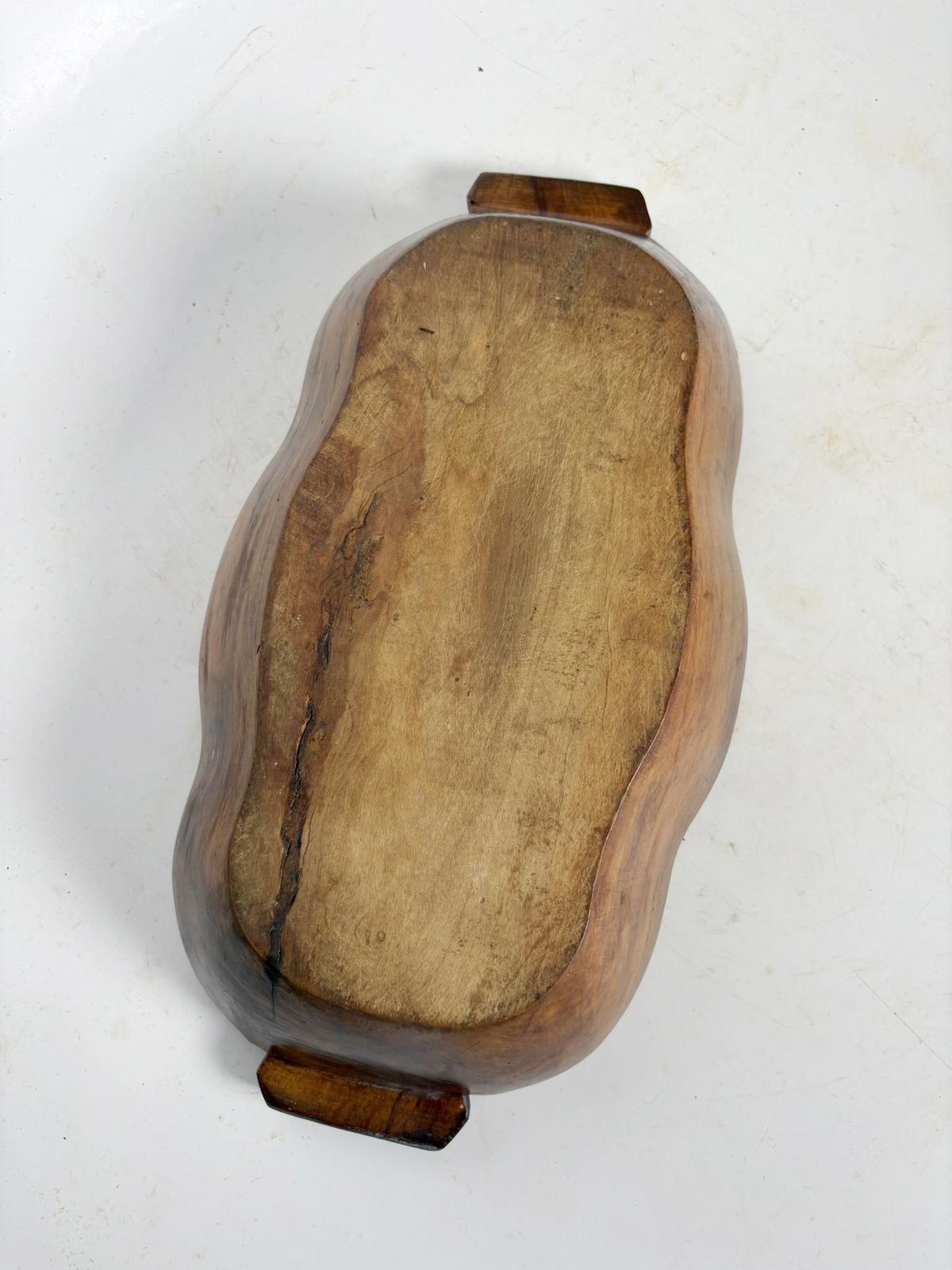 Wooden Fruit Basket, Beautiful Antique Patina, France, 1960 photo vintage