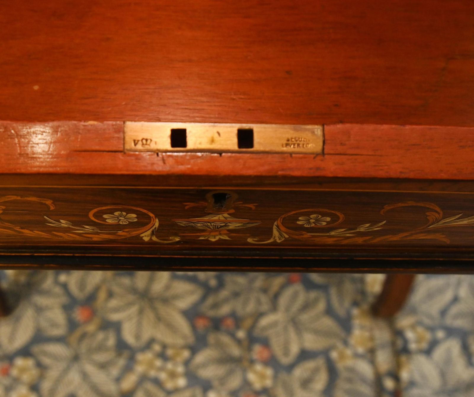 Sheraton Revival Davenport Antique Desk Marquetry 1890 photo buy