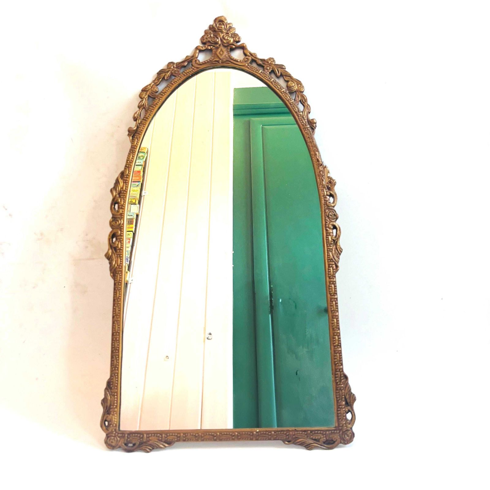 Decorative Antique Brass 1930s Mirror Metal Gold Gilt Collectable Art Deco Made In England