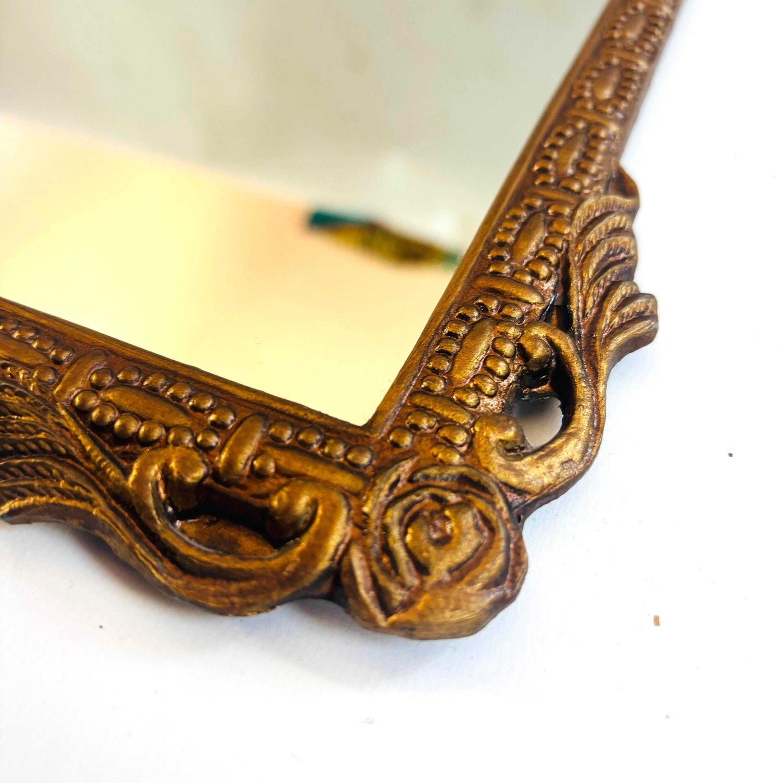 Decorative Antique Brass 1930s Mirror Metal Gold Gilt Collectable Art Deco Made In England photo buy