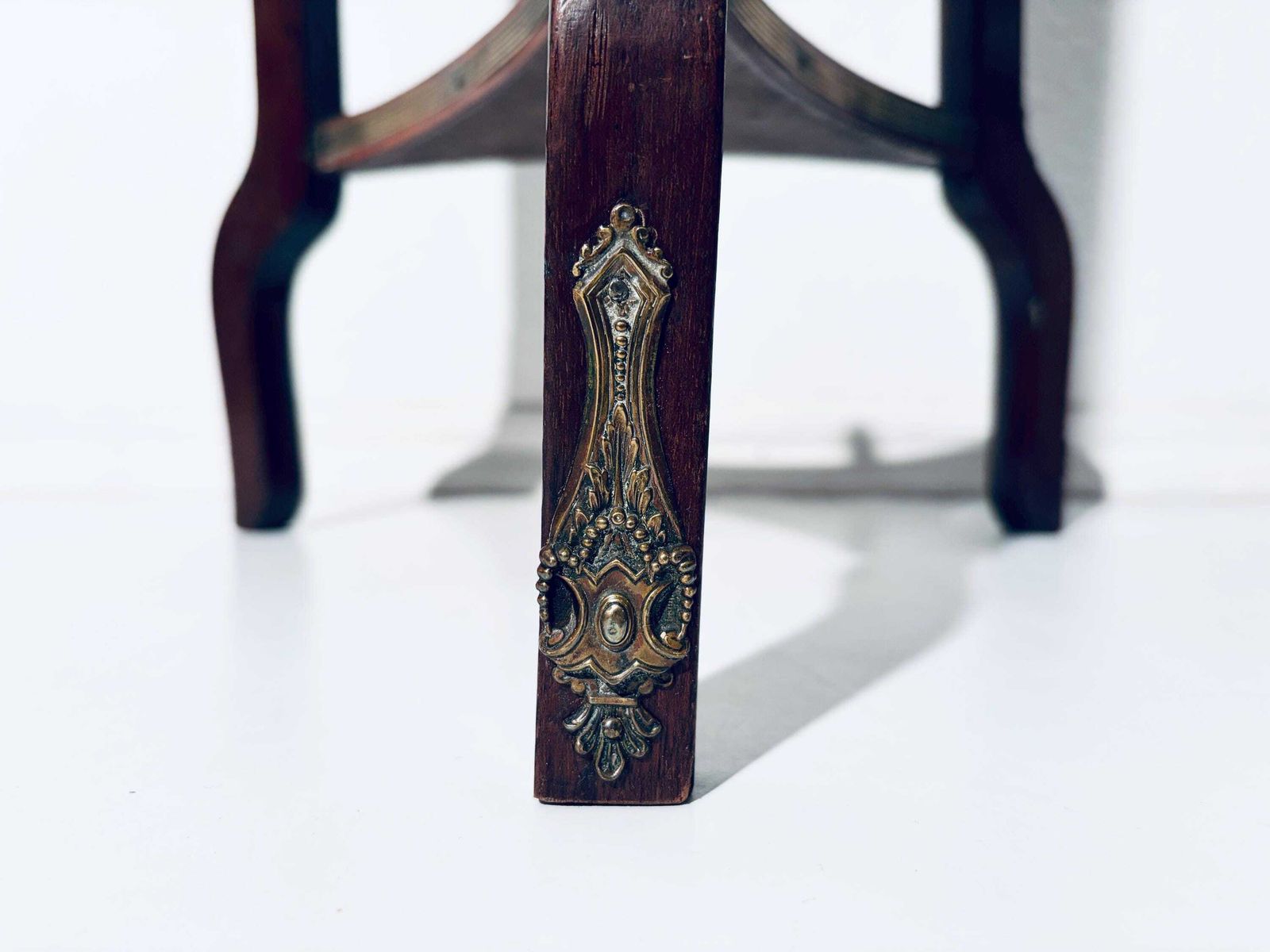 742.0 Antique Round Louis XVI Wooden Flower Table Jardiniere With Ceramic Tile Tree Motif / 1890s France photo
