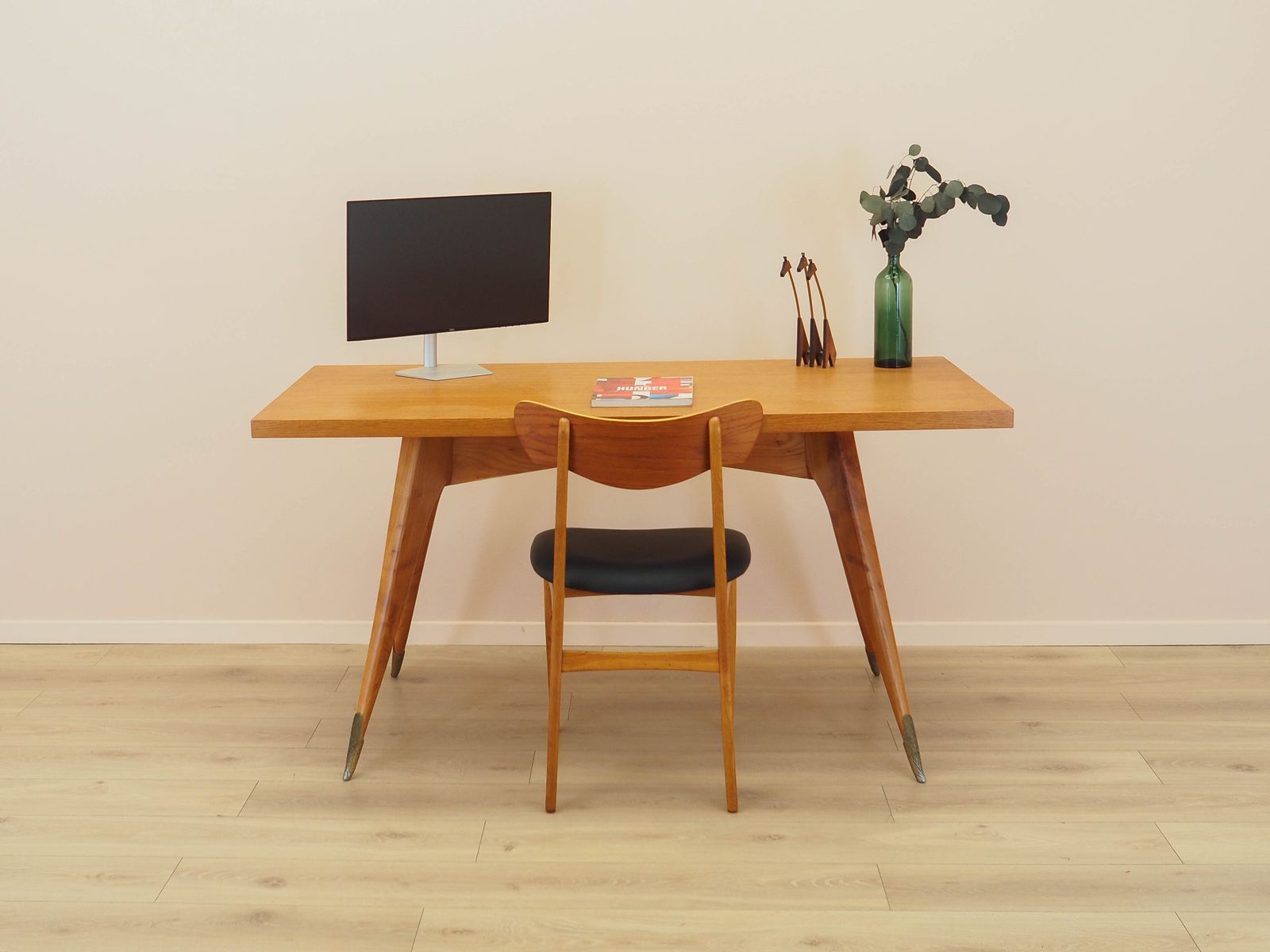 Oak Desk, Italian Design, 1970s, Manufactured In Italy photo furniture