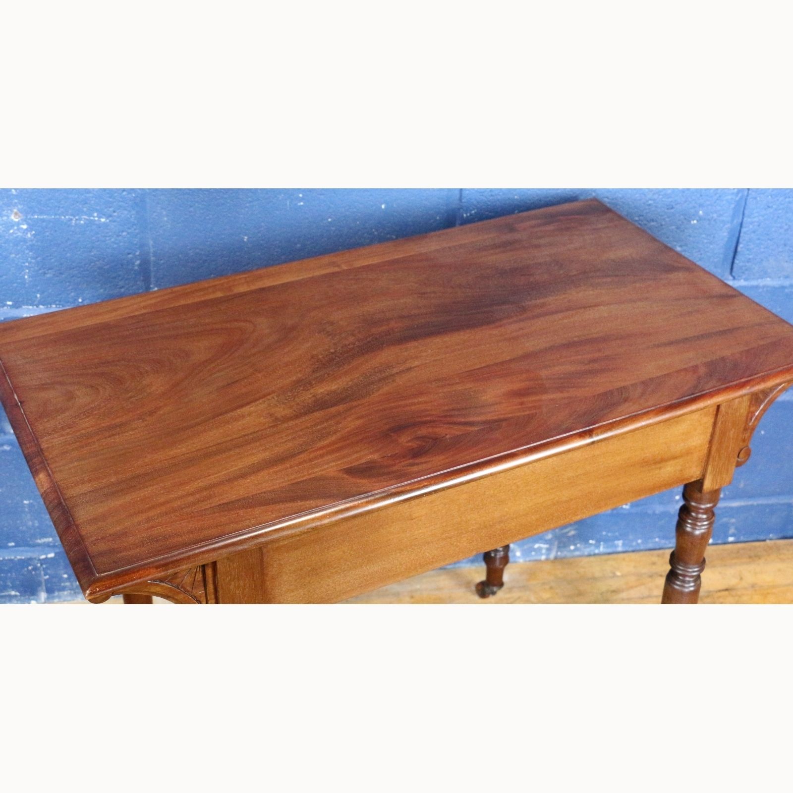 An Art Nouveau Carved Mahogany Side Table, Raised On Turned Supports photo for sale