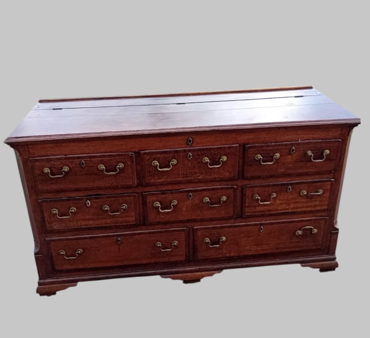 19th Century Oak Mule Chest With Drawers photo furniture