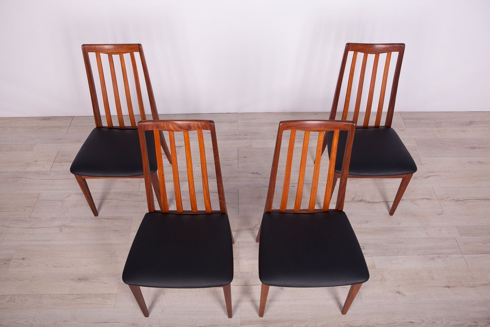 Vintage Teak & Leather Dining Chairs By Leslie Dandy For G Plan, 1960s, Set Of 4 photo for sale
