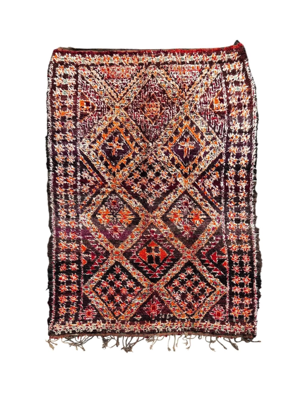 Mid Century Modern Beni M’guild Moroccan Rug 240x350 Cm – Handmade Berber Carpet – Authentic Atlas Rug photo furniture