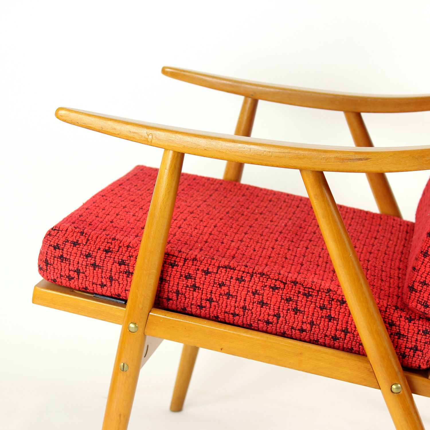 Mid Century Boomerang Armchair By Ton, Czechoslovakia 1960s photo vintage