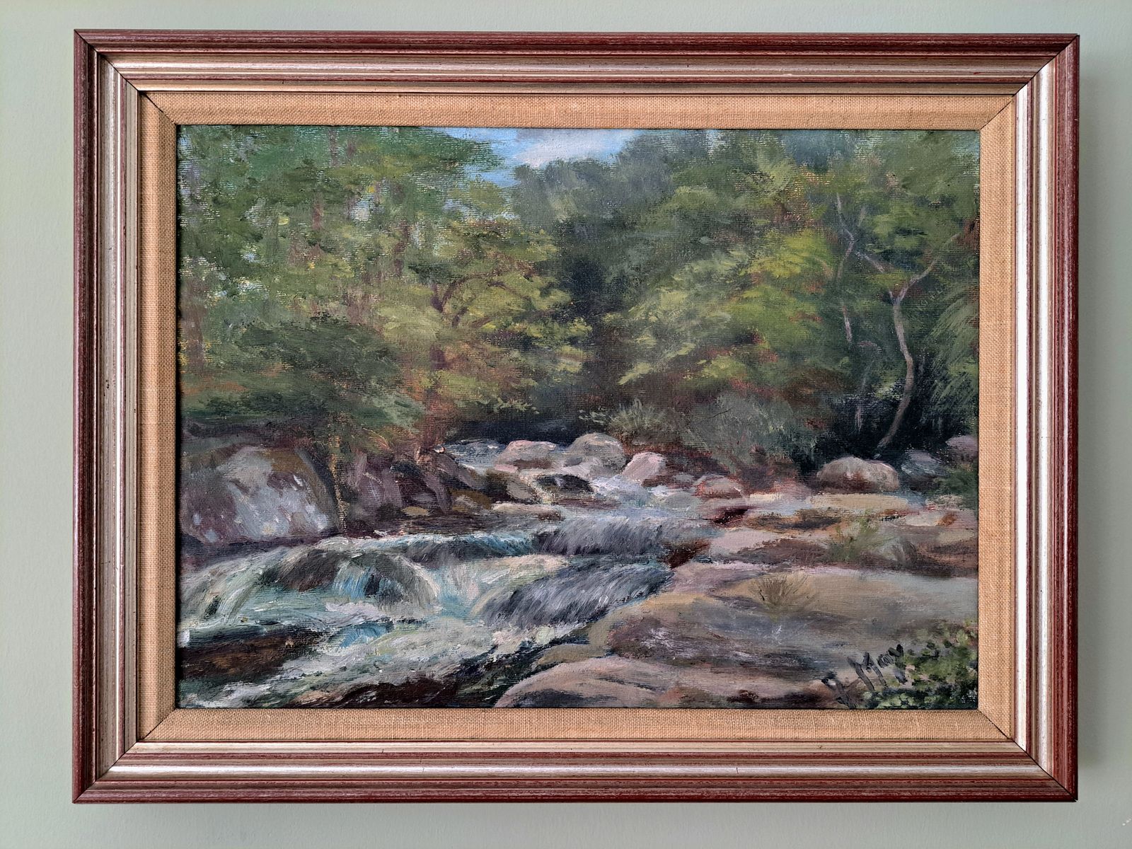 photo for sale Vintage Oil Painting Of River Dart, Devon | Signed