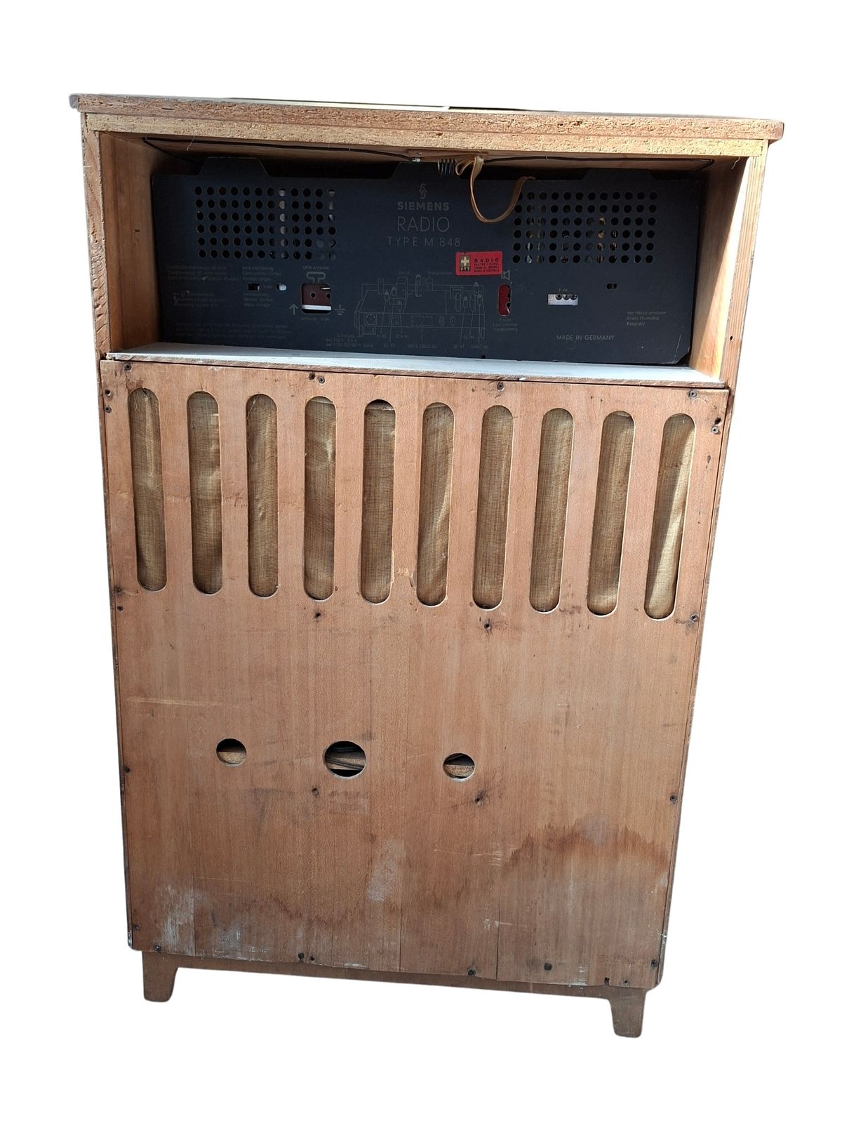 photo vintage Mobile Radio Fonografo Siemens "Type M 848" – Icona Design Anni '50