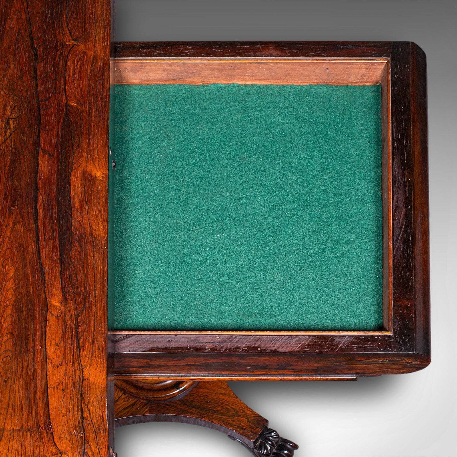 photo for sale Antique Fold Over Card Table, English, Games, Console, Bridge, Early Victorian