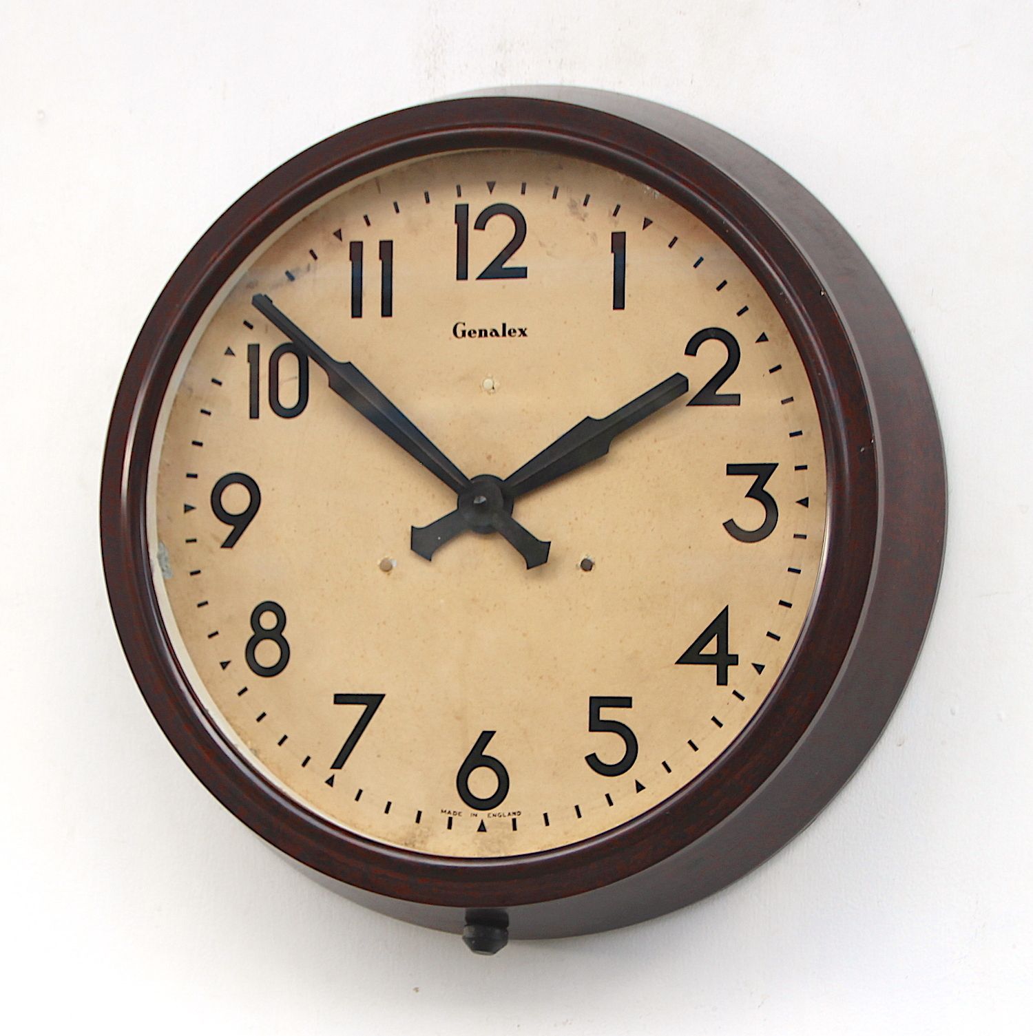 1950s British Bakelite Vintage School / Commercial Wall Clock. Fully Guaranteed. London Timepiece photo furniture