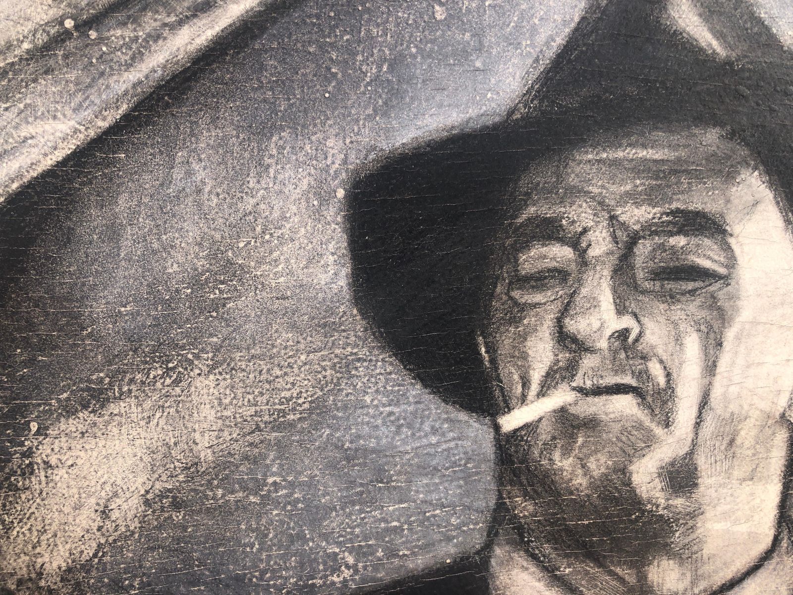 Santiago Perez Cordoba Film Noir Robert Mitchum Portrait Painting Farewell My Lovely 1970s Hollywood C.1990. photo for sale