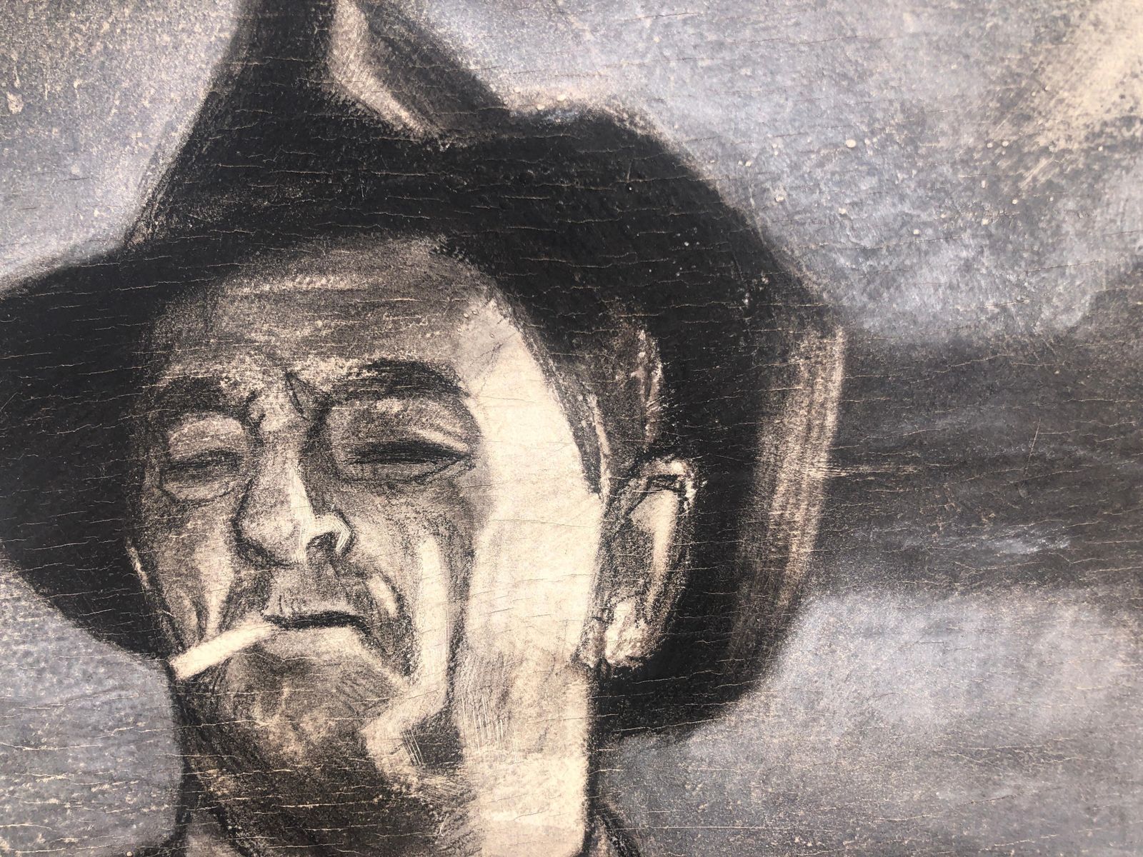 Santiago Perez Cordoba Film Noir Robert Mitchum Portrait Painting Farewell My Lovely 1970s Hollywood C.1990. photo vinterior