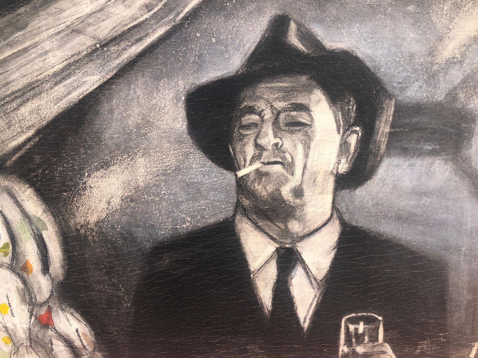 Santiago Perez Cordoba Film Noir Robert Mitchum Portrait Painting Farewell My Lovely 1970s Hollywood C.1990. photo buy