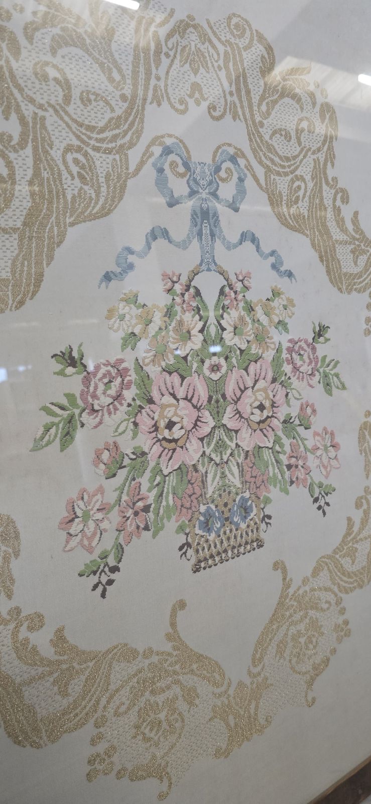 Coppia Di Quadri Artigianali A Ricamo Stile Classico E Shabby Chic photo 151.35