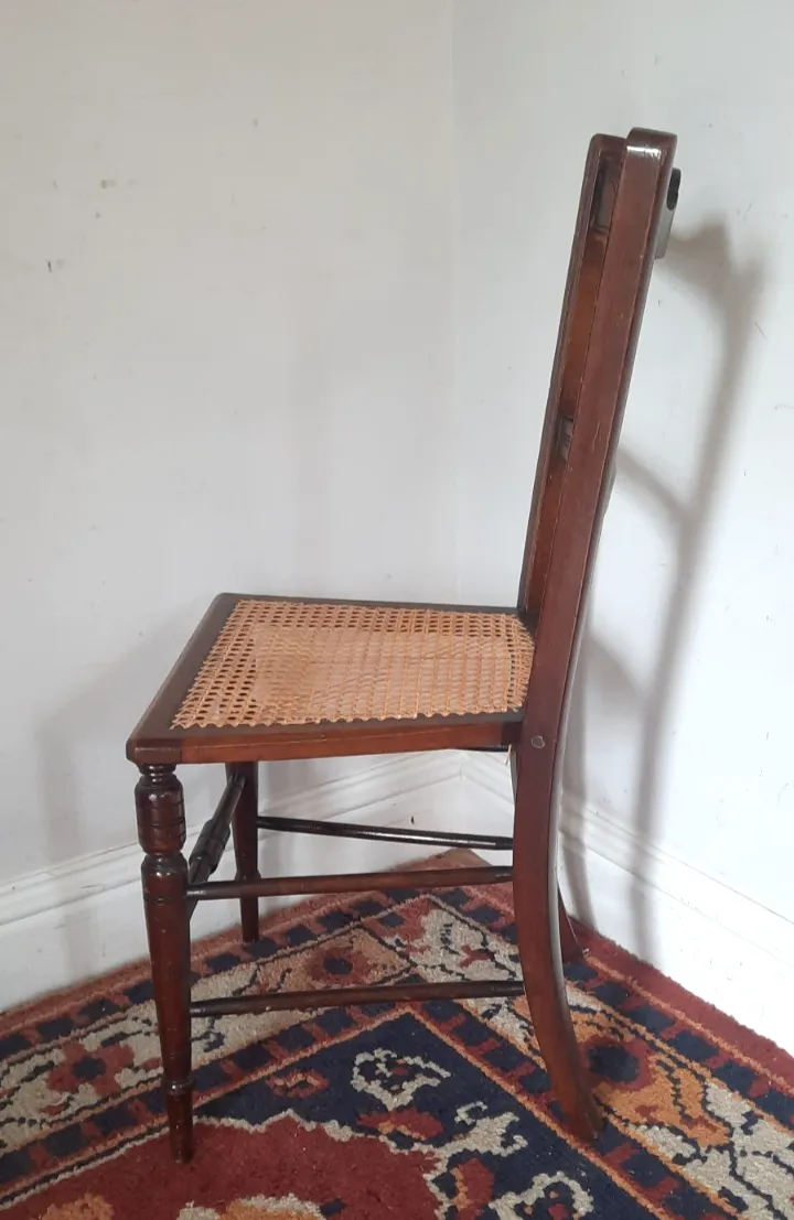Vintage Edwardian  Bedroom Boudoir Chair Rattan Seat photo Furniture