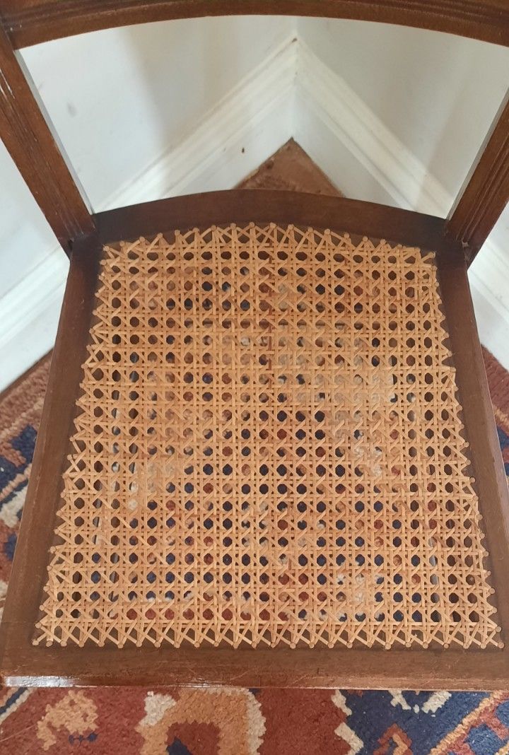 Vintage Edwardian  Bedroom Boudoir Chair Rattan Seat photo vinterior