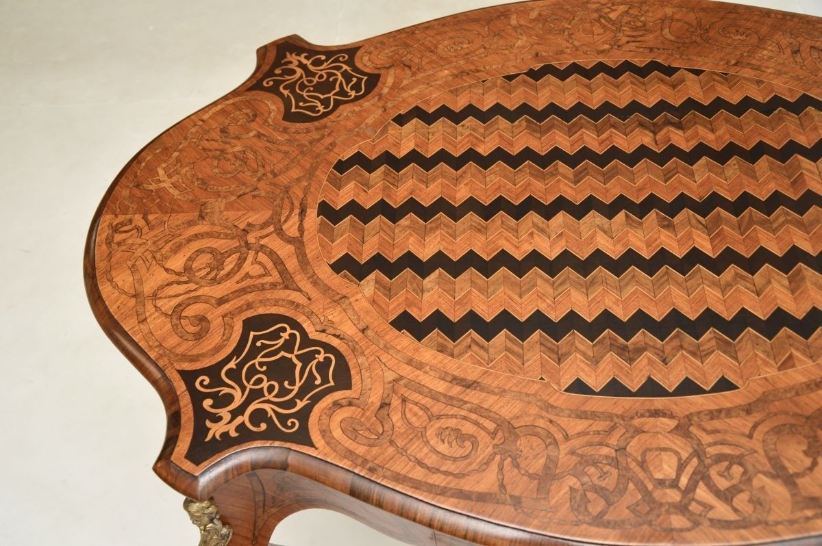 photo for sale Antique French Inlaid Bureau Plat Desk