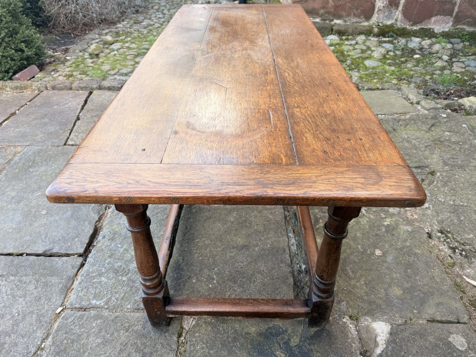 photo vinterior Antique English Country Rustic Farmhouse Refectory  Kitchen Dining Table C1850