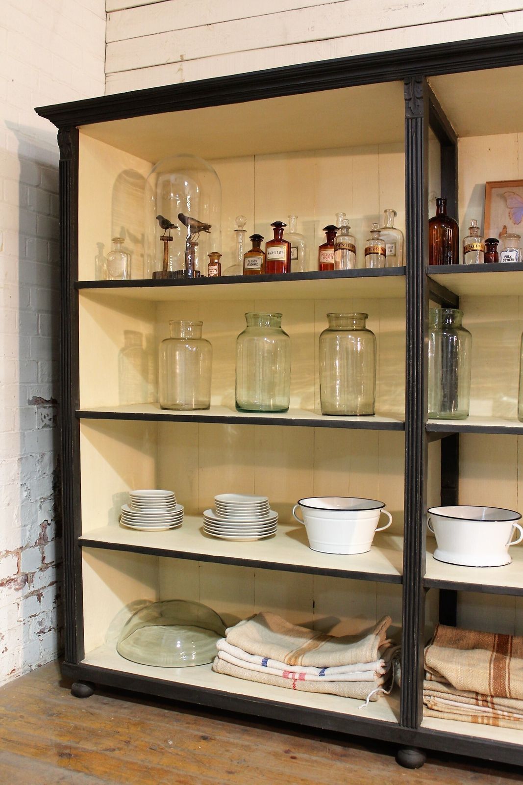 photo for sale Large Old Painted  Shop Display Dresser Cabinet Vintage Salvage Chippy